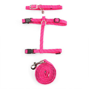 Youly Set Collar Arnés y Correa Reflectante para Gato, Rosa Youly Set Collar Arnés y Correa Reflectante para Gato, Rosa