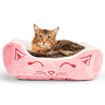 EveryYay SnoozeFest Cama Rectangular con Cara de Gato para Gato Color Rosa