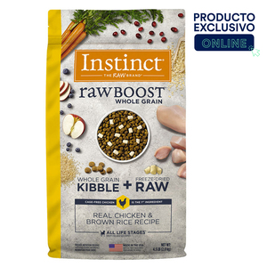 Instinct Raw Boost Alimento Natural para Perro Todas las Etapas de Vida Receta Pollo y Arroz, 9.07 kg