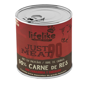 Lifelike Just Meat 90 Alimento Húmedo para Perro Adulto Todas las Razas Receta Carne de Res, 370 g