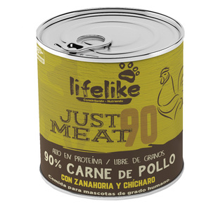 Lifelike Just Meat 90 Alimento Húmedo para Perro Adulto Todas las Razas Receta Pollo, 370 g Lifelike Just Meat 90 Alimento Húmedo para Perro Adulto Todas las Razas Receta Pollo, 370 g