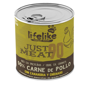 Lifelike Just Meat 90 Alimento Húmedo para Perro Adulto Todas las Razas Receta Pollo, 370 g