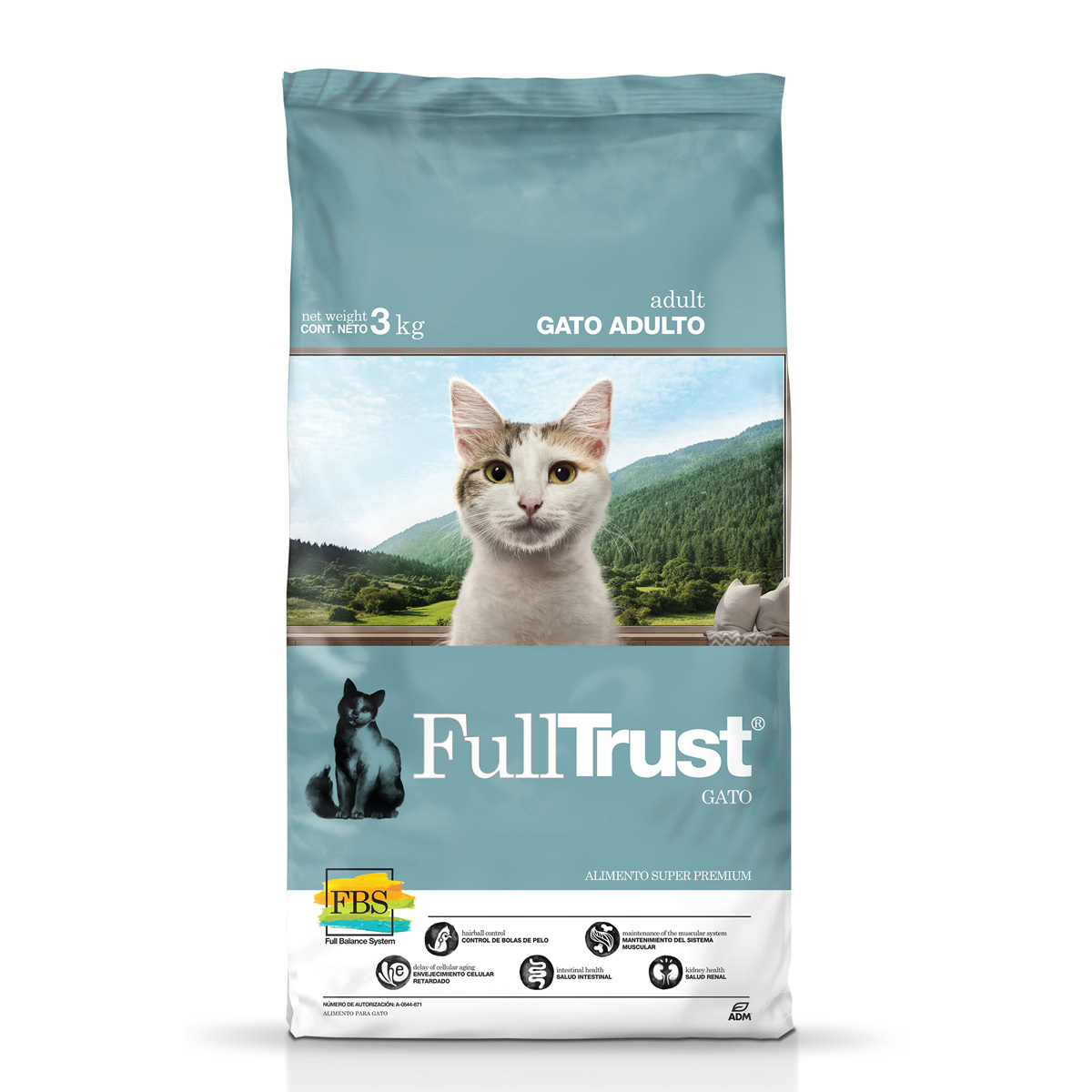 FullTrust Alimento para Gato Adulto Receta Pollo, 3 kg