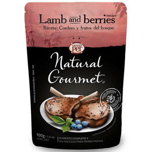 Natural Gourmet Alimento Natural Húmedo para Perro Receta Cordero y Frutos del Bosque, 100 g Natural Gourmet Alimento Natural Húmedo para Perro Receta Cordero y Frutos del Bosque, 100 g