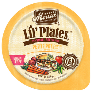 Merrick Lil' Plates Petite Pot Pie Alimento Húmedo Natural para Perro Adulto Raza Pequeña Receta Pollo, 99 g