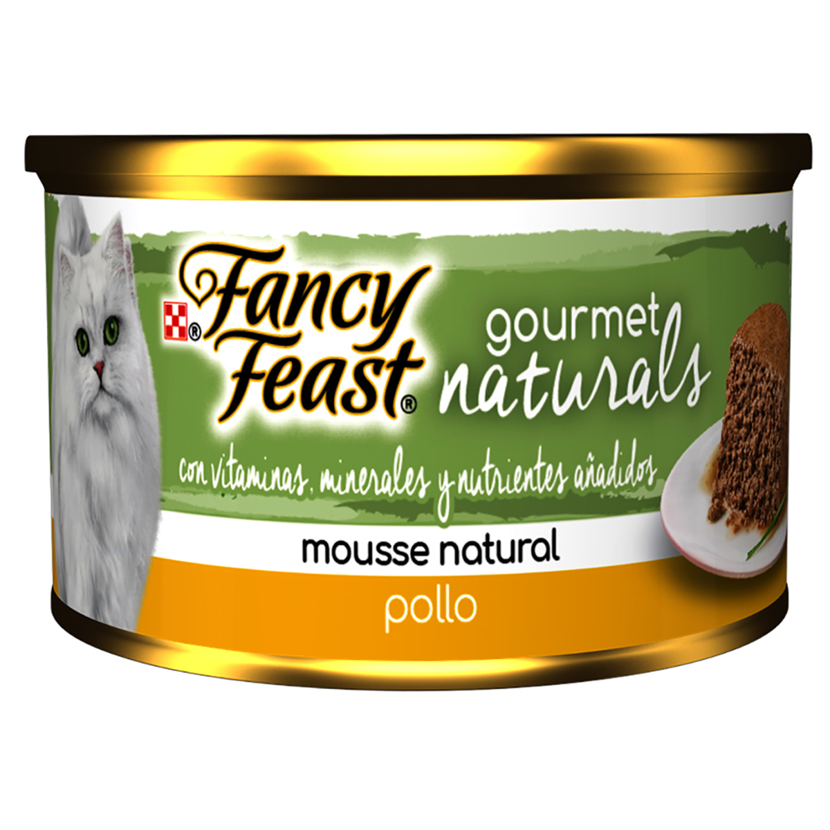 Fancy Feast Gourmet Naturals Alimento Húmedo Tipo Mousse para Gato Adulto Receta Pollo, 85 g