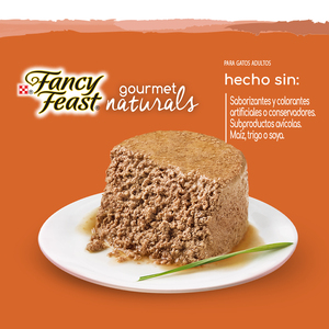 Fancy Feast Gourmet Naturals Alimento Húmedo Tipo Mousse para Gato Adulto Receta Salmón, 85 g