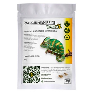 Terraria Pre mezcla Calcium Polen Camaleón Suplemento para Reptiles Diurnos, 60 g Terraria Pre mezcla Calcium Polen Camaleón Suplemento para Reptiles Diurnos, 60 g