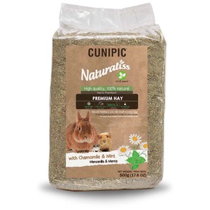 Cunipic Naturaliss Heno Premium con Manzanilla y Menta para Pequeños Mamíferos, 500 g