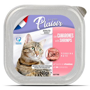 Les Repas Plaisir Paté Alimento Húmedo para Gato Adulto Receta de Camarón, 100 g Les Repas Plaisir Paté Alimento Húmedo para Gato Adulto Receta de Camarón, 100 g
