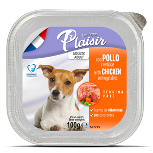 Les Repas Plaisir Paté Alimento Húmedo para Perro Adulto Receta Pollo y Verduras, 100 g Les Repas Plaisir Paté Alimento Húmedo para Perro Adulto Receta Pollo y Verduras, 100 g