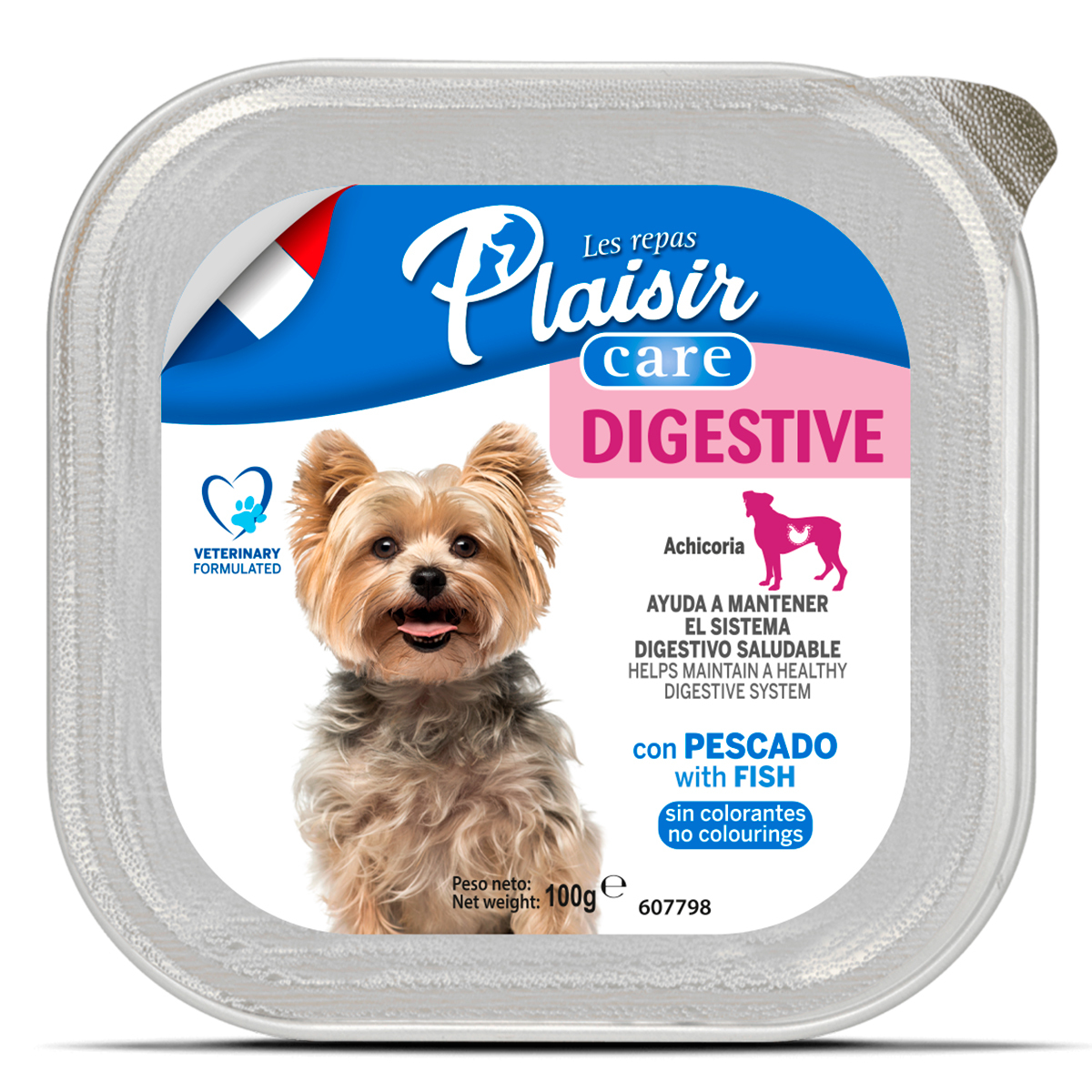 Les Repas Plaisir Paté Alimento Húmedo Cuidado Digestivo para Perro Adulto Receta Pescado, 100 g