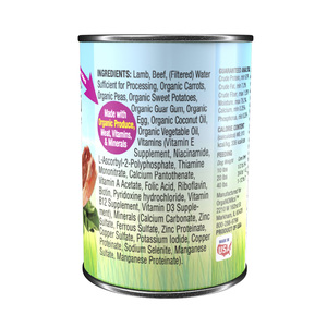OrgaNOMics Alimento Húmedo con Ingredientes Orgánicos para Perro Adulto Receta Cordero y Res, 354 g
