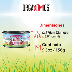 OrgaNOMics Alimento Húmedo con Ingredientes Orgánicos para Gato Adulto Receta Cordero y Res, 156 g