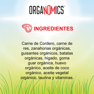 OrgaNOMics Alimento Húmedo con Ingredientes Orgánicos para Gato Adulto Receta Cordero y Res, 156 g