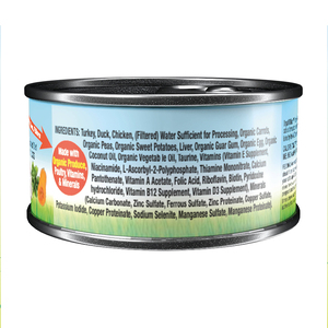 OrgaNOMics Alimento Húmedo con Ingredientes Orgánicos para Gato Adulto Receta Pavo, Pato y Pollo, 156 g