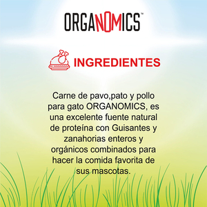 OrgaNOMics Alimento Húmedo con Ingredientes Orgánicos para Gato Adulto Receta Pavo, Pato y Pollo, 156 g