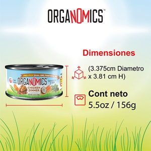 OrgaNOMics Alimento Húmedo con Ingredientes Orgánicos para Gato Adulto Receta Pollo, 156 g