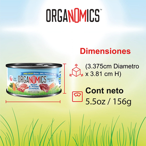 OrgaNOMics Alimento Húmedo con Ingredientes Orgánicos para Gato Adulto Receta Res y Cerdo, 156 g