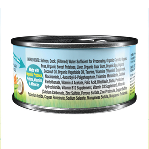 OrgaNOMics Alimento Húmedo con Ingredientes Orgánicos para Gato Adulto Receta Salmón y Pato, 156 g