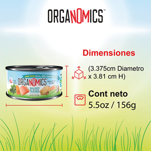 OrgaNOMics Alimento Húmedo con Ingredientes Orgánicos para Gato Adulto Receta Salmón y Pato, 156 g