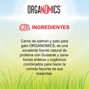 OrgaNOMics Alimento Húmedo con Ingredientes Orgánicos para Gato Adulto Receta Salmón y Pato, 156 g
