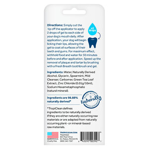 Tropiclean Formula Veterinaria Gel de Limpieza Dental para Perro, 118 ml