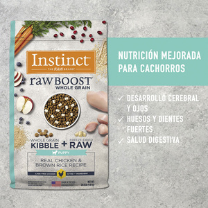 Instinct Raw Boost Alimento Seco Natural con Cereales Integrales para Cachorro Receta Pollo y Arroz Integral, 2 kg