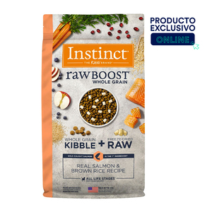 Instinct Raw Boost Alimento Seco Natural con Cereales Integrales para Perro Todas las Etapas de Vida Receta Salmón y Arroz Integral, 2 kg