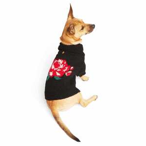 Youly Suéter Color Negro con Bordado de Rosas para Perro, Mediano Youly Suéter Color Negro con Bordado de Rosas para Perro, Mediano