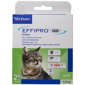 Virbac Effipro Duo Pipeta Desparasitante Externa para Gato, 1-6 kg