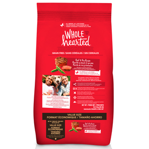 WholeHearted Libre de Granos Alimento Natural para Perro Todas las Edades Receta Res y Chícharo, 18.1 kg WholeHearted Libre de Granos Alimento Natural para Perro Todas las Edades Receta Res y Chícharo, 18.1 kg