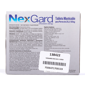 NexGard Antipulgas Masticable Desparasitante Externo para Perro, X-Grande