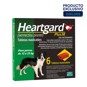 Heartgard Plus Masticable Desparasitante Preventivo para Perro, Mediano 12 a 22 kg