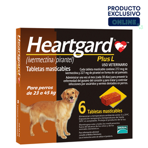Heartgard Plus Masticable Desparasitante Preventivo para Perro, Grande 23 a 45 kg