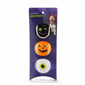 Bootique Paquete de Pelotas Set Spooky Edición Halloween para Perro, 3 Piezas