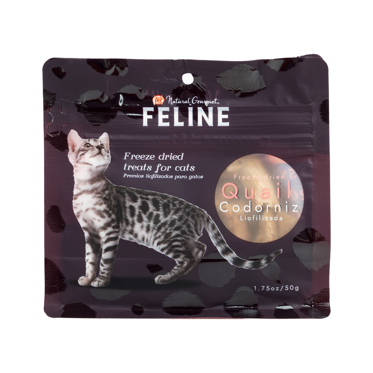 Natural Gourmet Feline Premios Liofilizados para Gato Receta Codorniz, 50 g