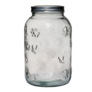 Amici Pet Contenedor de Vidrio Transparente Diseño Huellitas para Premios para Perro, 3.9 kg Amici Pet Contenedor de Vidrio Transparente Diseño Huellitas para Premios para Perro, 3.9 kg