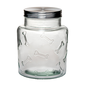 Amici Pet Contenedor de Vidrio Transparente Diseño Huesitos para Premios para Perro, 1.9 kg Amici Pet Contenedor de Vidrio Transparente Diseño Huesitos para Premios para Perro, 1.9 kg