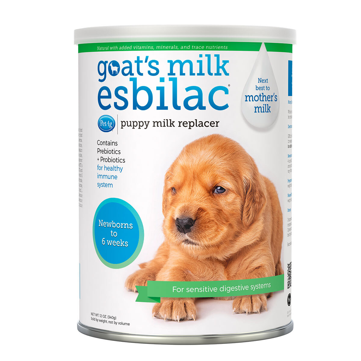 PetAg Esbilac Goats Milk Sustituto de Leche Materna con Base Leche de Cabra para Perro, 340 g