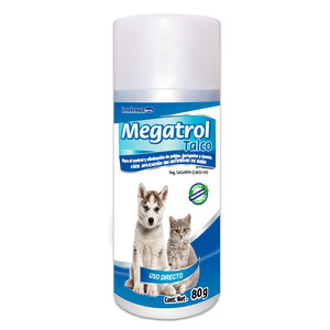 Inobazz Megatrol Talco Antiparasitario Externo para Perro y Gato, 80 g