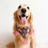 B&Kolor Bandana Artesanal Diseño Triángulos con Pompón para Perro, Grande B&Kolor Bandana Artesanal Diseño Triángulos con Pompón para Perro, Grande