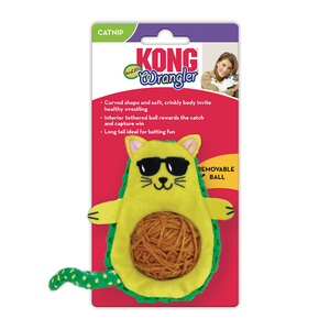 Kong Wrangler AvoCATo Juguete Multitexturas Diseño Aguacate Suave para Gato, Verde