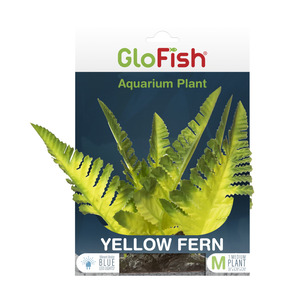 Glofish Decoración Helecho Amarillo para Peces, Mediano Glofish Decoración Helecho Amarillo para Peces, Mediano