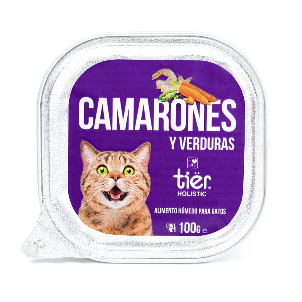 Tiër Alimento Húmedo en Paté Receta Camarón y Verduras para Gato Adulto, 100 g