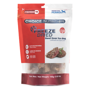 Choice Nutrition Freeze Dried Premio Liofilizado de Hígado Res para Perro, 100 g