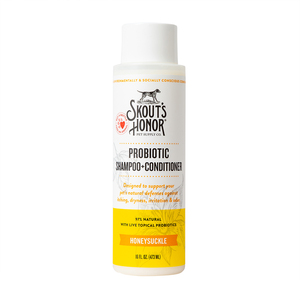 Skout's Honor Shampoo + Acondicionador Madreselva con Probióticos para Perro y Gato, 473 ml Skout's Honor Shampoo + Acondicionador Madreselva con Probióticos para Perro y Gato, 473 ml