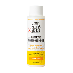Skout's Honor Shampoo + Acondicionador Madreselva con Probióticos para Perro y Gato, 473 ml