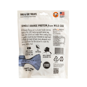 Polkadog Cod Skins Shorties Premios Naturales de Piel de Bacalao con Forma de Stick para Perro, 56 g