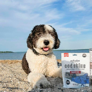 Polkadog Cod Skins Shorties Premios Naturales de Piel de Bacalao con Forma de Stick para Perro, 56 g
